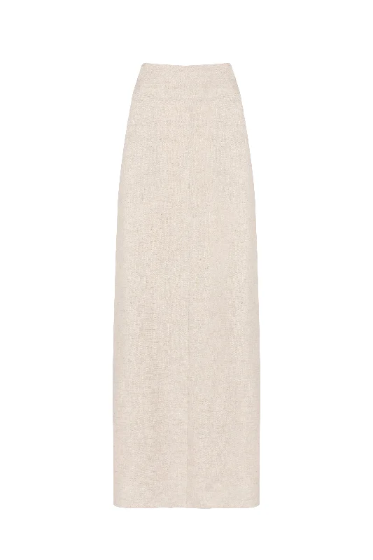 'Isla' Linen Maxi Skirt - Stone