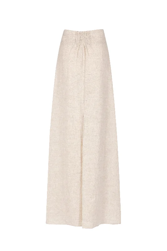 'Isla' Linen Maxi Skirt - Stone