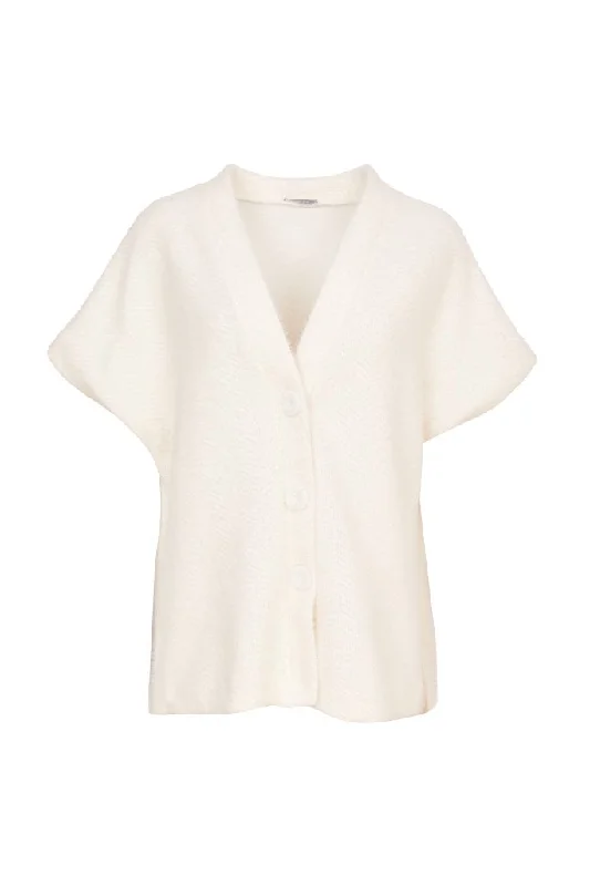 NAYA 255 Knit Button Top Cream