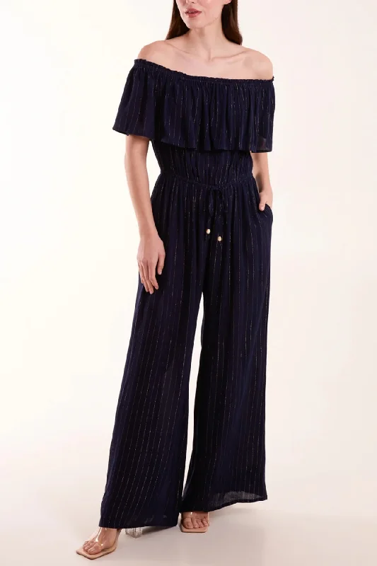 QED metallic  jumpsuit navy