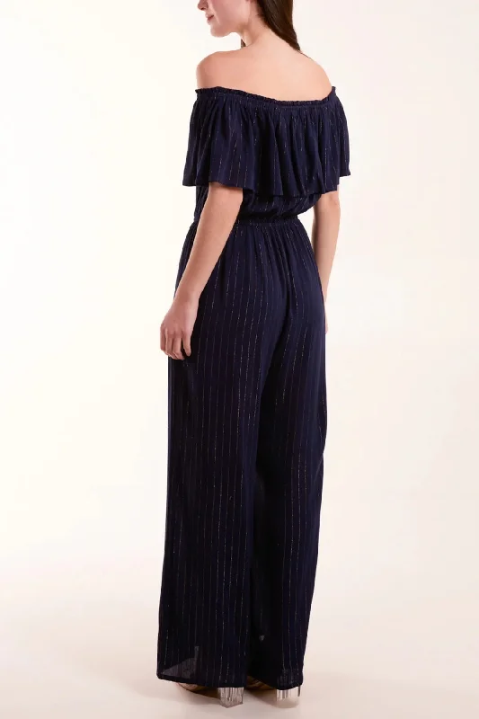 QED metallic  jumpsuit navy