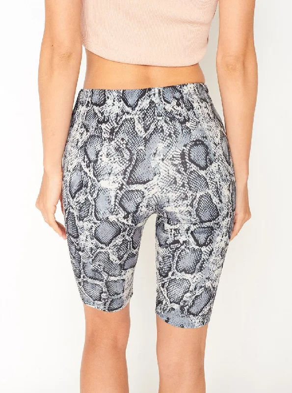 Snake Print Biker Shorts