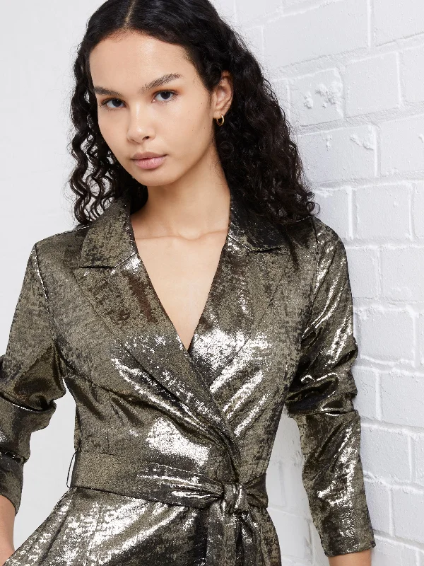 Alara Molten Metallic Tux Dress