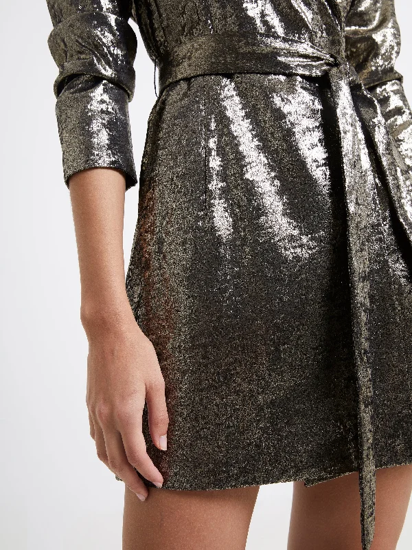 Alara Molten Metallic Tux Dress