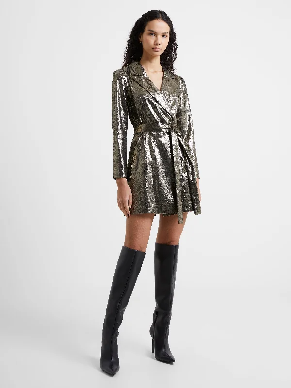 Alara Molten Metallic Tux Dress