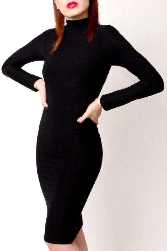 Ari, Long sleeve mock neck bodycon dress