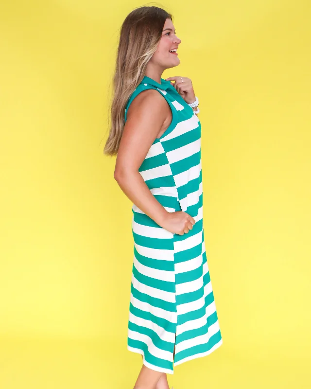 Green Stripe Midi Dress