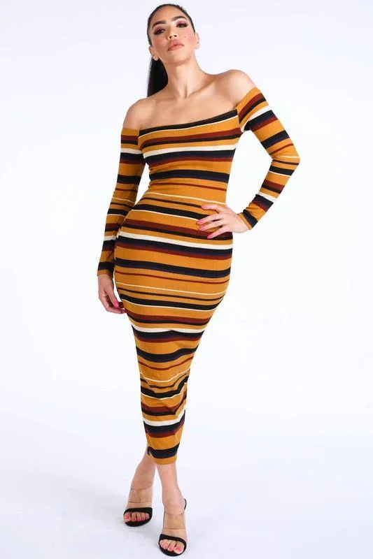 Dayana, Striped mustard dress