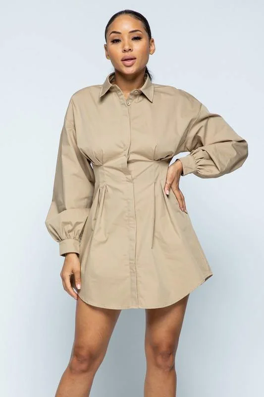 Keira, Button up shirt dress