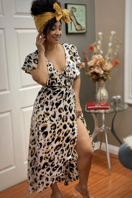 Milana, Silver Cheetah print Dress