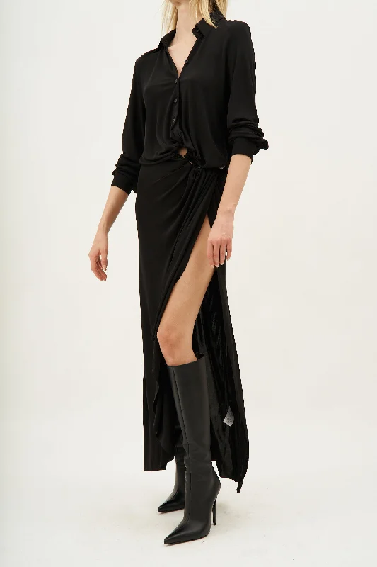 Odessa Stone Shirt Black Dress