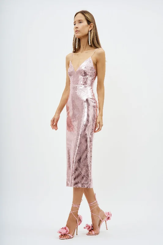 Panelled Bikini Sequin Ice Pink Dress