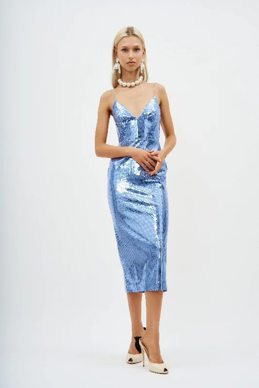 Panelled Bikini Sequin Periwinkle Dress