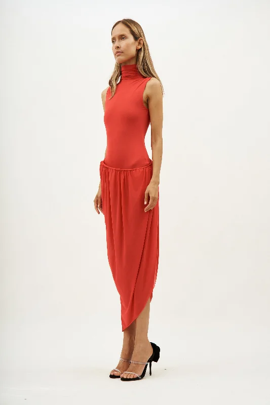 Ruched Coil Tank Watermelon Dress