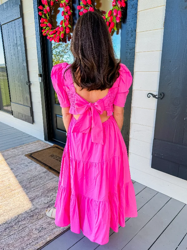 Smocked Tiered Midi Dress