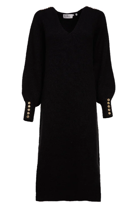 Berkeley V-Neck Dress (Black)