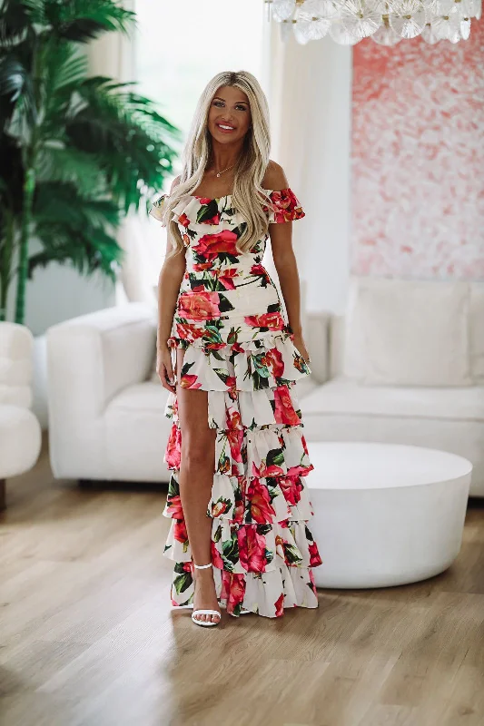 Good For You Floral Maxi Dress - White