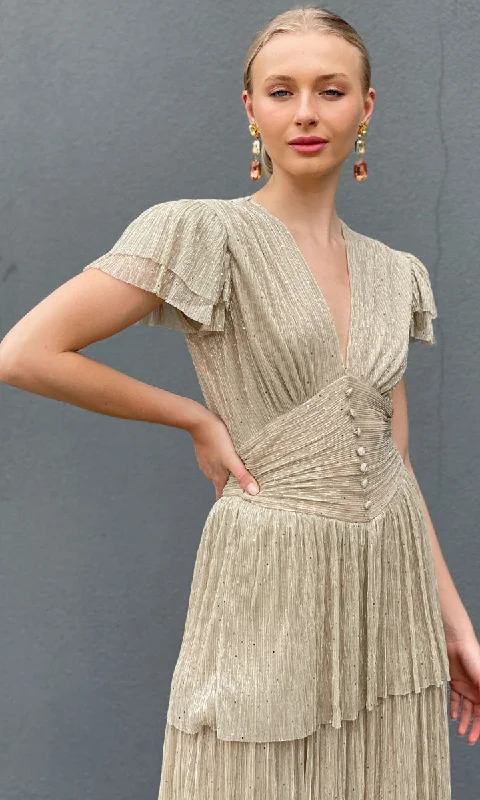 Sabina Musayev Sarah Dress - Soft gold