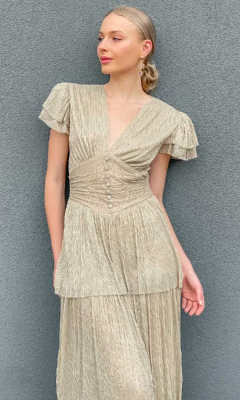 Sabina Musayev Sarah Dress - Soft gold